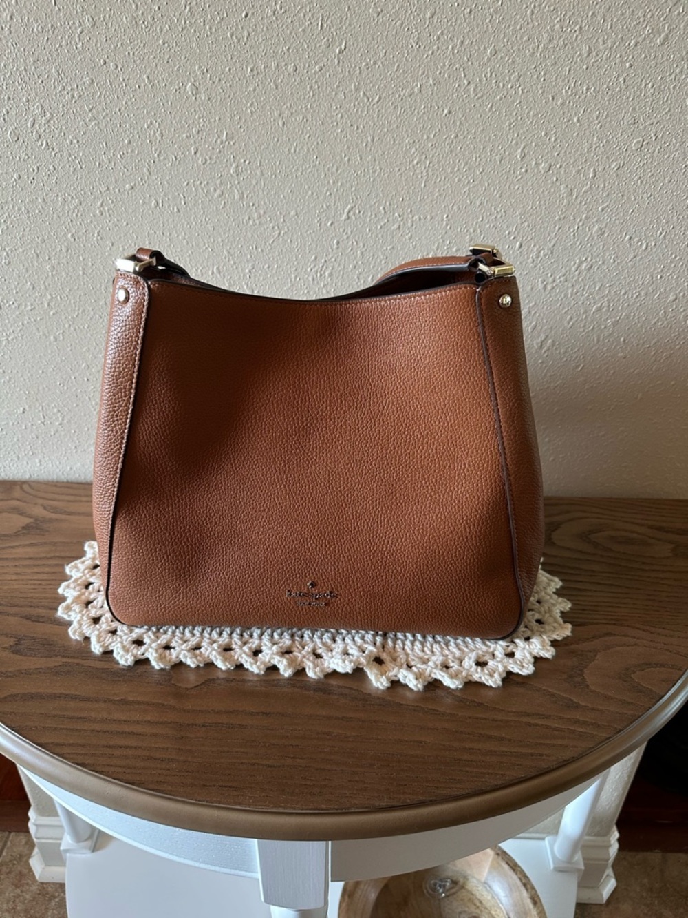 kate spade Brown Pebbled Leather Shoulder Bag